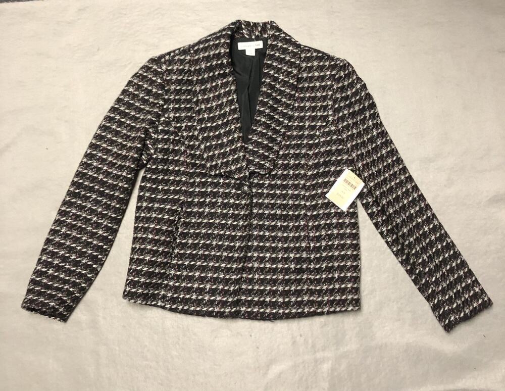 New Coldwater Creek Jacket 4/6 Shimmer Tweed Wool Blend Old Money Quiet Luxury
